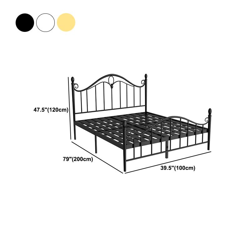 Contemporary Open-Frame Bed Steel Bed Frame with Arched Headboard