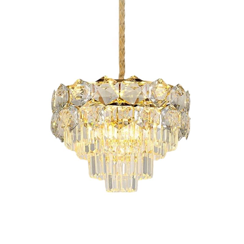 K9 lampadario in oro in oro cristallino conico conico 8/11 luci tradizionali a soffitto a sospensione per camera da letto