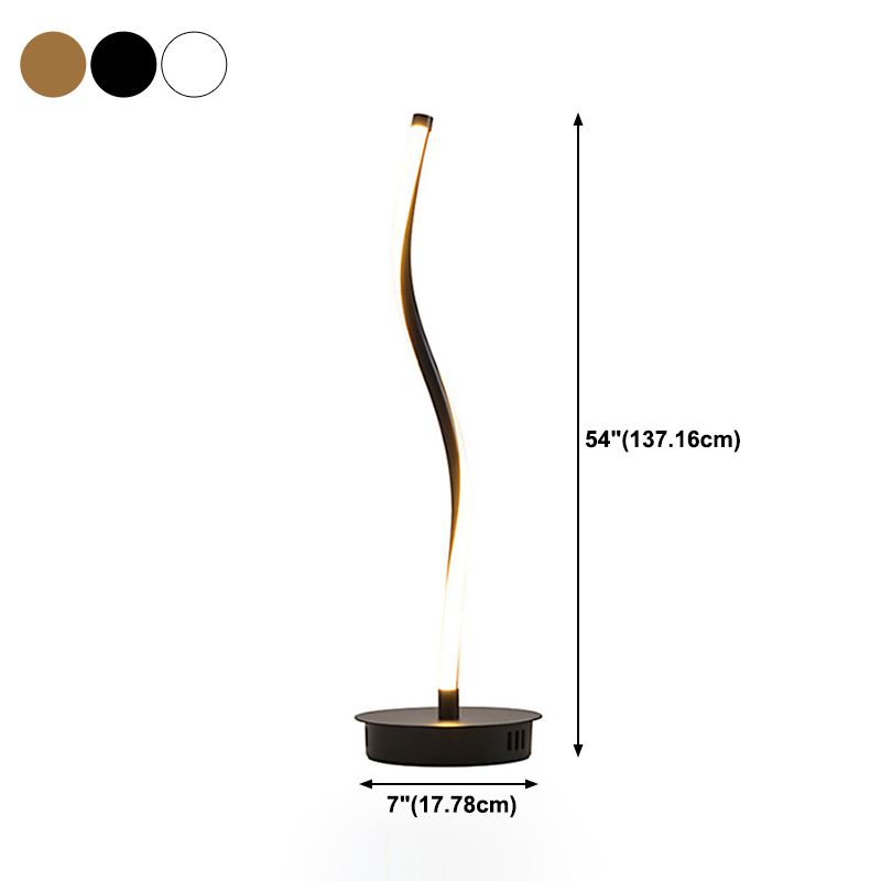 Twist Metal Floor Light Modern Style 1 Light Floor Light Fixtures