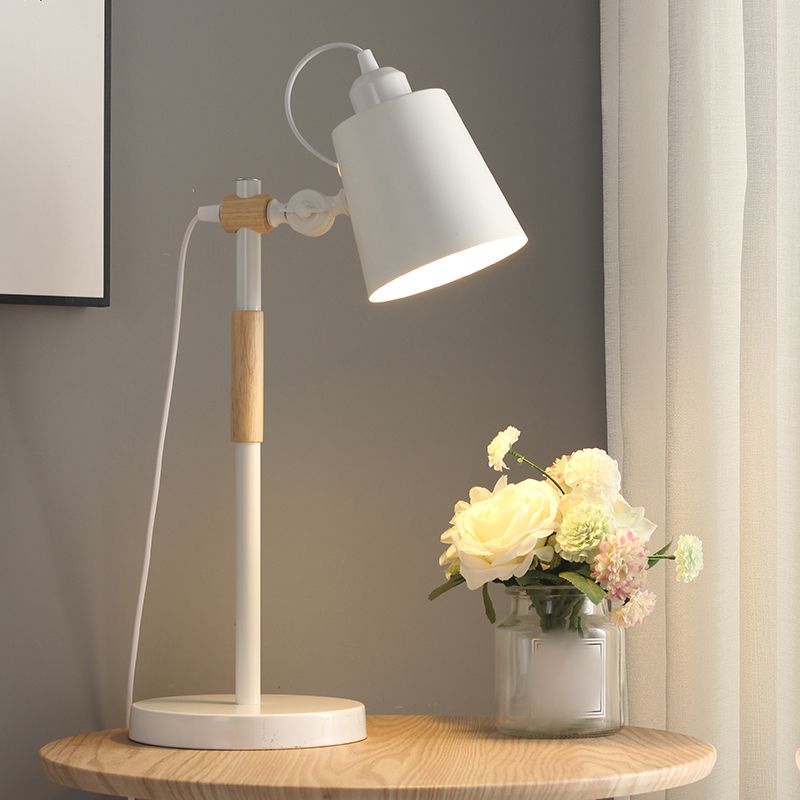 Modern Style Conical Night Table Lamp Metal Single Light Table Light
