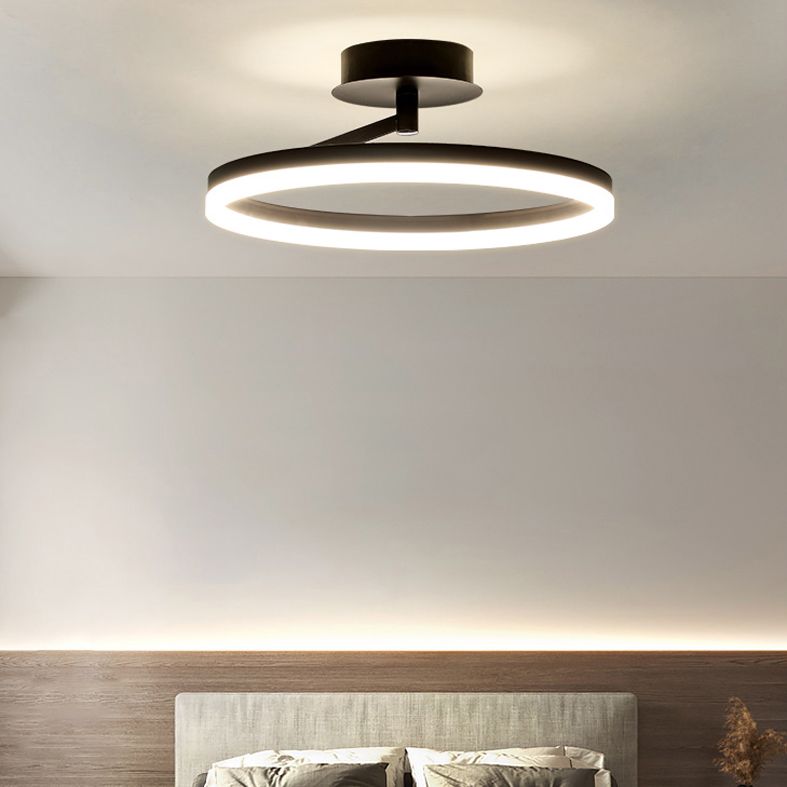Linear Iron LED Flush Mount Modern Style 1-Light Ceiling Light Fixture for Bedroom