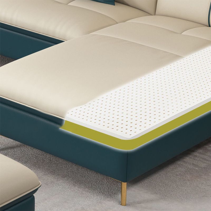 Glam Style Sofa Bed with Padded Leather and White Upholstery Sofa