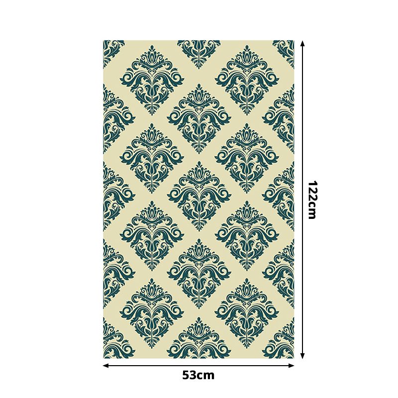 Self-Stick Jacquard Wallpaper Panels Vintage Beautiful Latticework Wall Art in Green, 4' x 20.5"