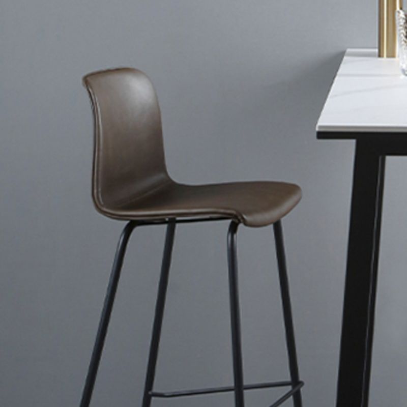 Living Room Leather Counter Chair Bucket Industrial Footrest Counter Bar Stool