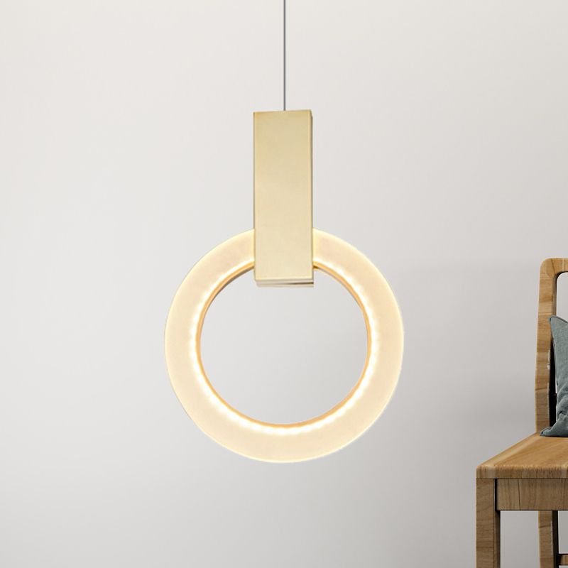 Luz de colgante de anillo de oro de 8 "/12"/16 "Luz de techo acrílico Ligero 1