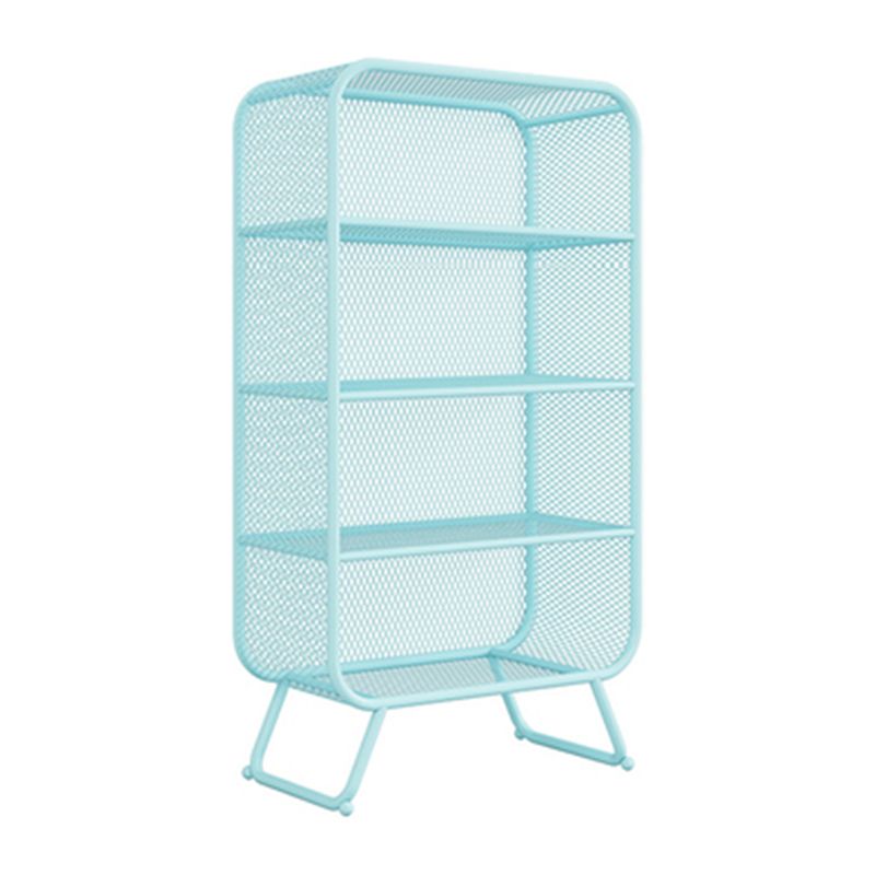 Glam Closed Back Bookcase Metal Standard Bookshelf with Shelves