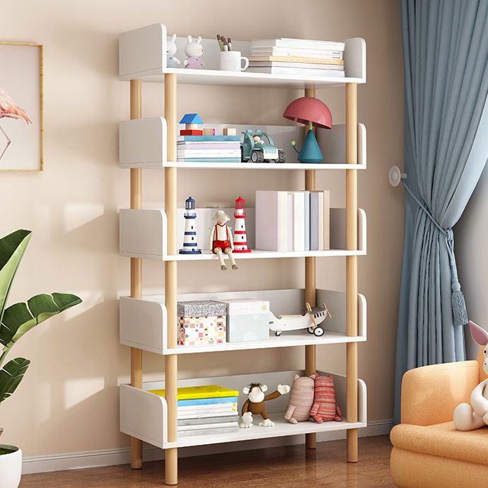 Open Back Modern Style Bookshelf Wood Bookcase for Study Room