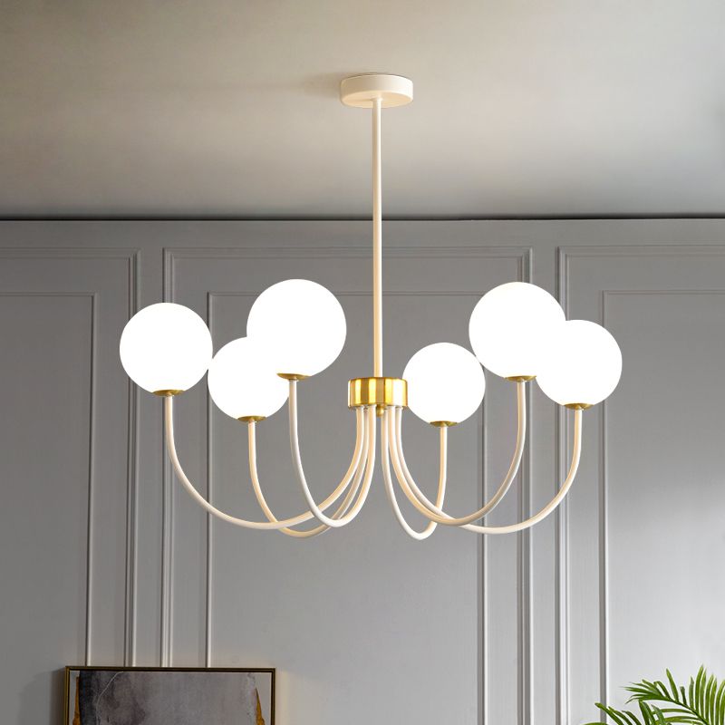 Luci a sospensione sospesa in ferro bianco Lampade sospese moderne per sala da pranzo