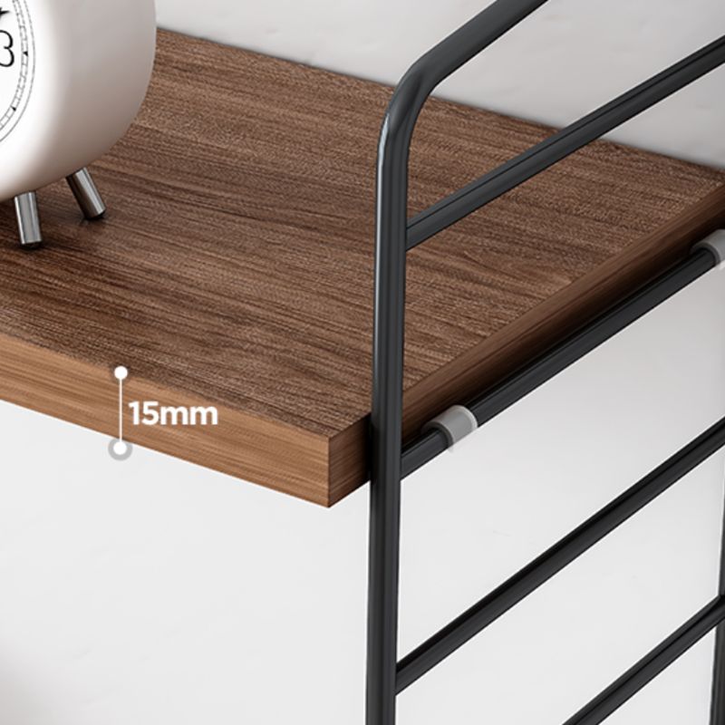 Engineered Wood Bookcase Floating Industrial Closed Back Bookshelf