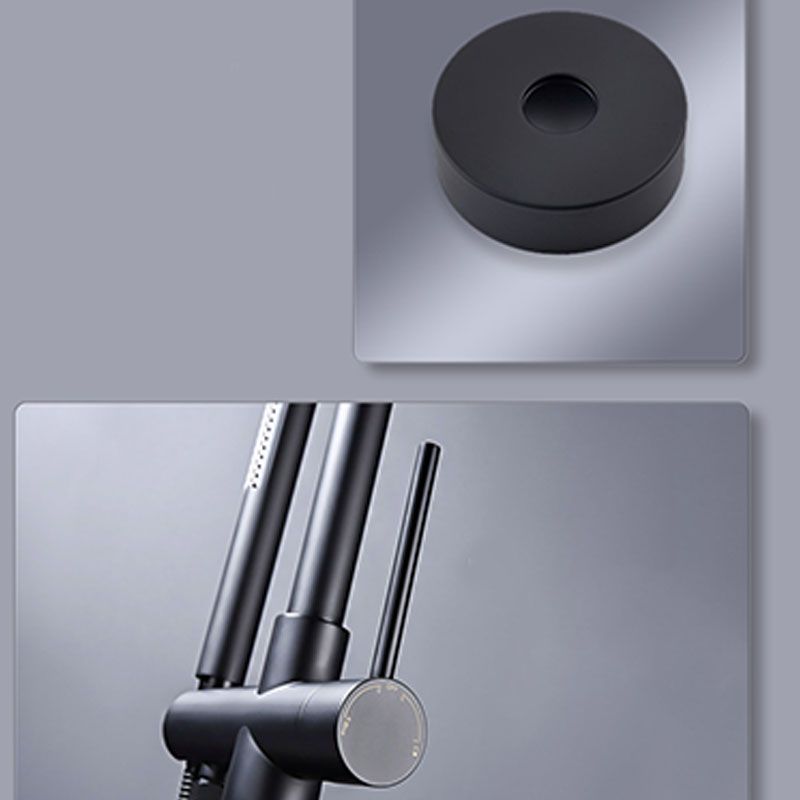 Brass Freestanding Tub Filler with Hand Shower Floor Mounted Bathroom Faucet