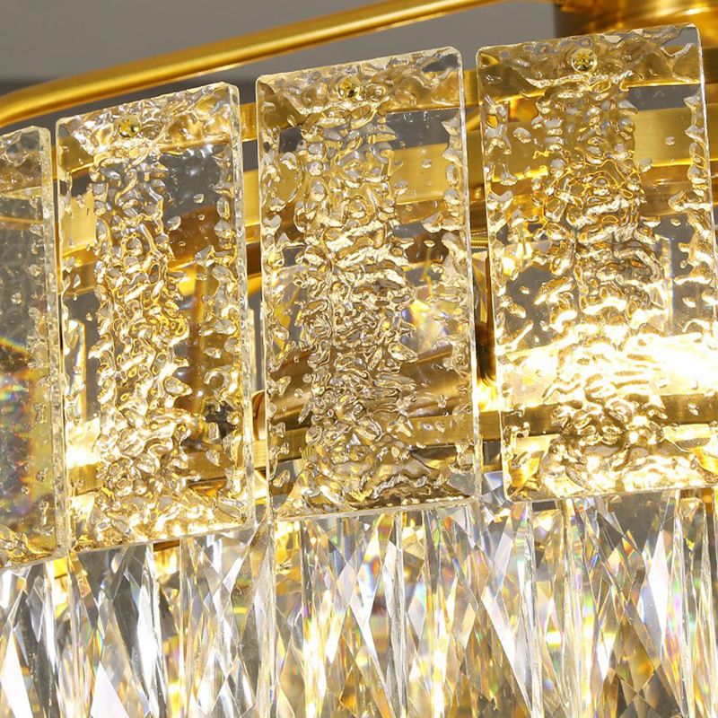 Leichte Bräune kreisförmige Kronleuchterlampe postmoderne K9 -Kristallhanglampe für Schlafzimmer