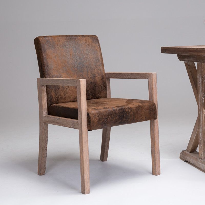 Chaise de bras à domicile contemporain Parsons en bois rembourré chaise de salle à manger en bois