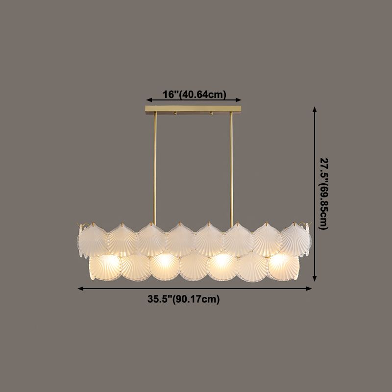 Vidrio 6 luces Modernas luces de la isla Luz de colmillo de oro