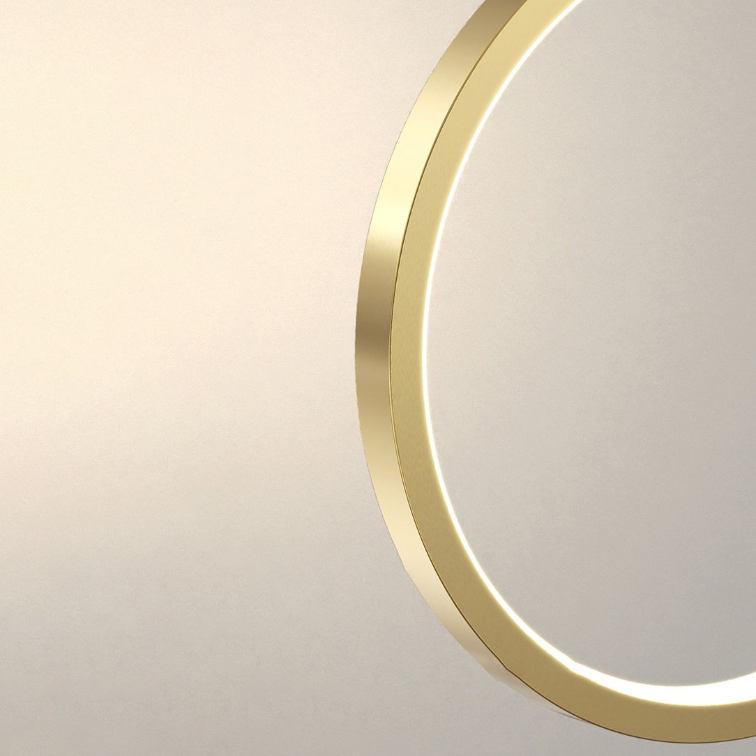 Contemporary Circular Ring Pendant LED Pendant in Golden for Bar Study Room