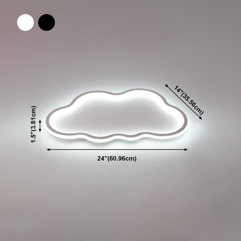 Accesorio de techo LED de nube acrílica en soporte empotrado de hierro forjado de estilo conciso moderno
