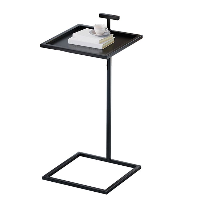 Mid-century Modern Square Tray Top Side Table 23.23" Tall Metal C End Table