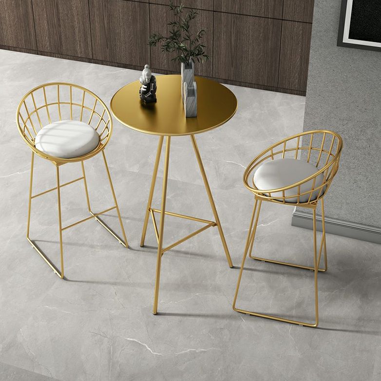 Mesa de comedor de barra de interior industrial Pedestal Bistro Table con reposapiés