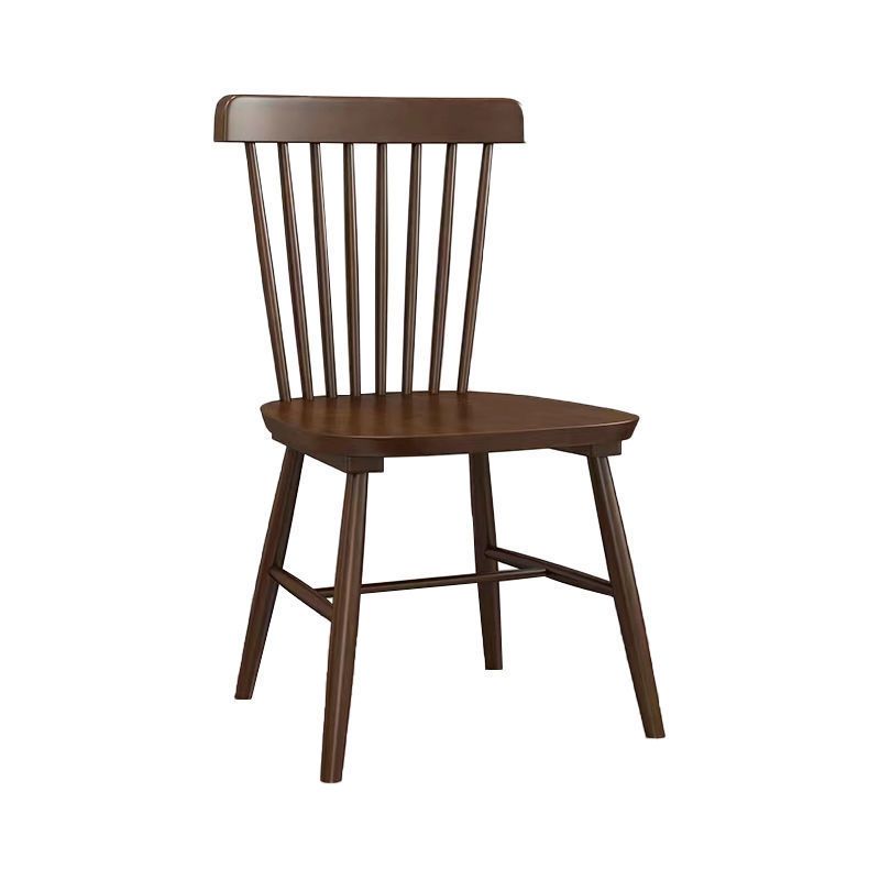 Contemporary Wood Dining Chair Windsor Back Side Chair in Matte Finish for Indoor