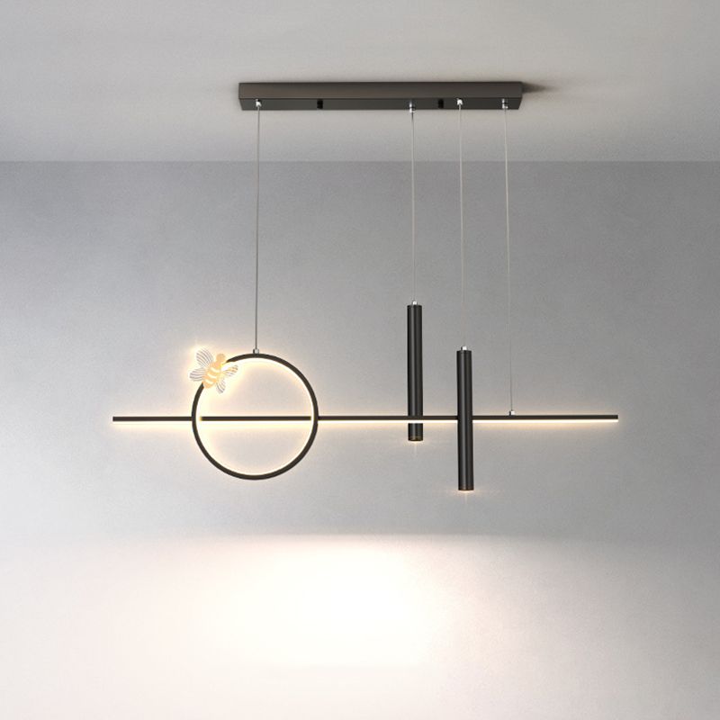 Luz de aluminio colgante colgante de LED creativa moderna Luz lineal de aluminio con sombra acrílica