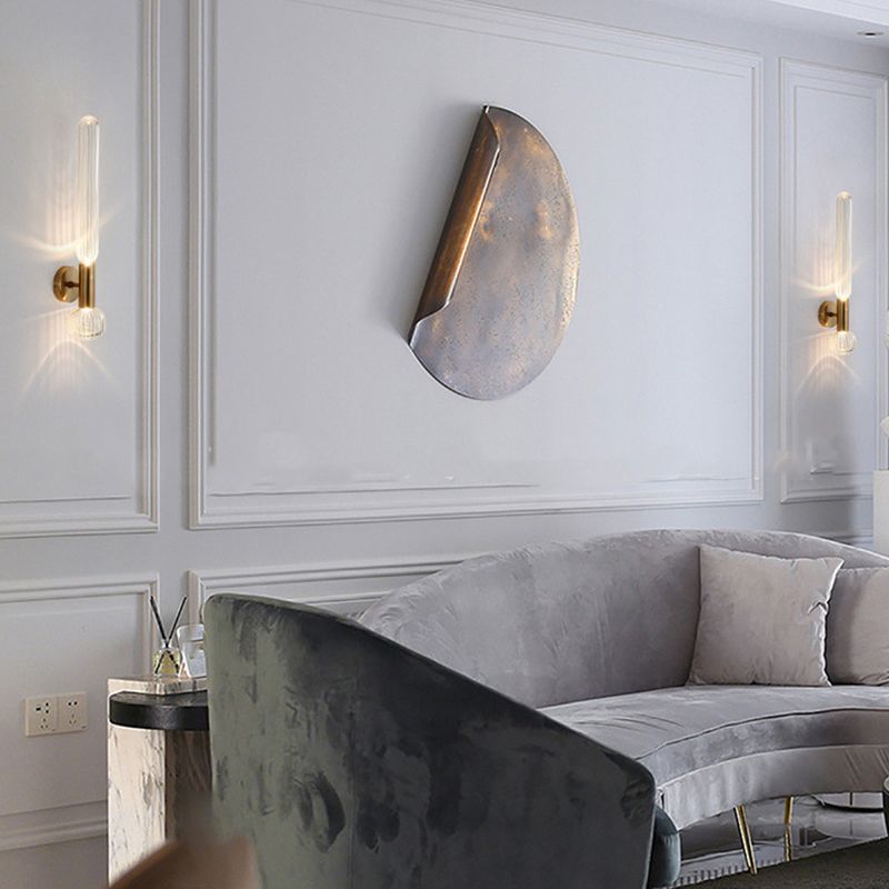 1 Light Cylinder Wall Lighting Fixtures Modern Style Glass Wall Mounted Lamps
