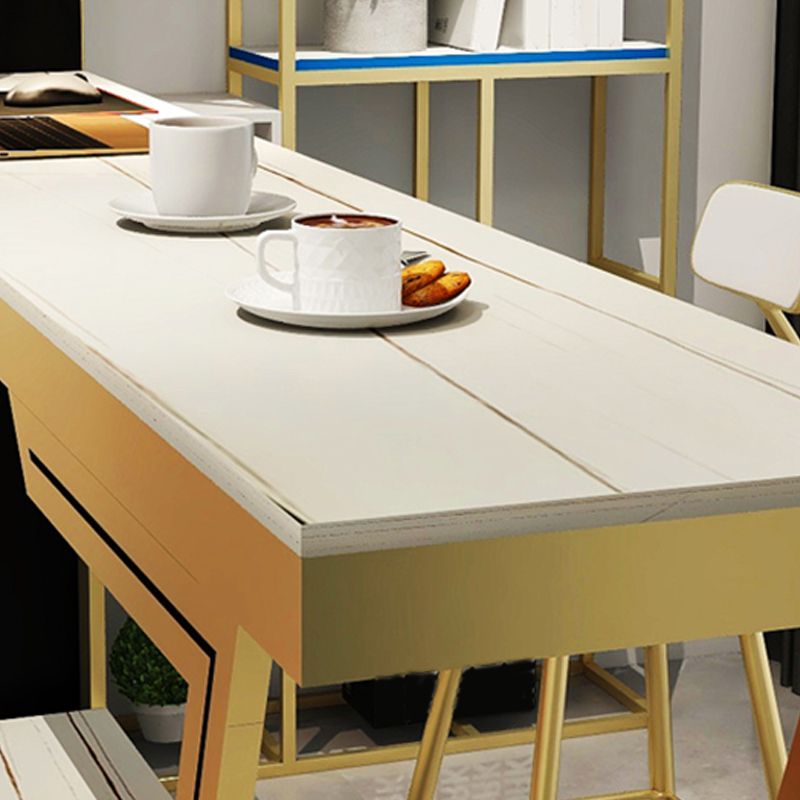 Metal and Slate Rectangular Table Glam Bar Counter Home Bar Table