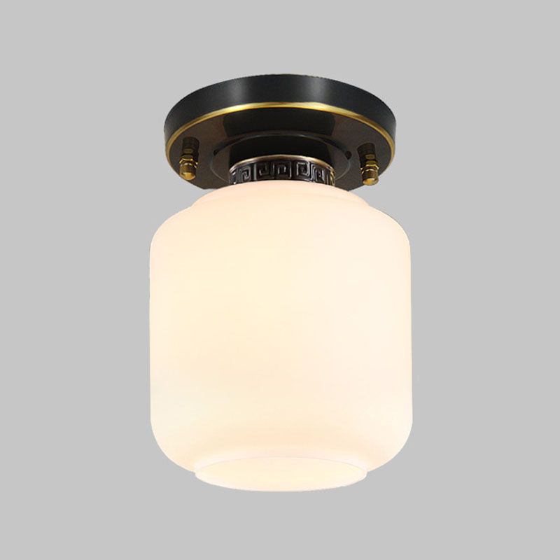 Lámpara de techo con pantalla de cristal tradicional, accesorio de iluminación de montaje empotrado para el hogar