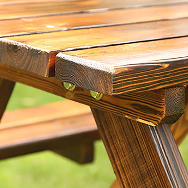 Farmhouse Rectangle Patio Table Water Resistant Picnic Table