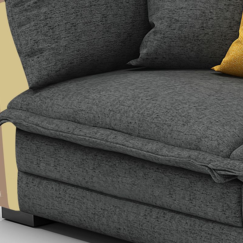 Contemporary Fabric Sofa & Chaise with Pillows for Living Room