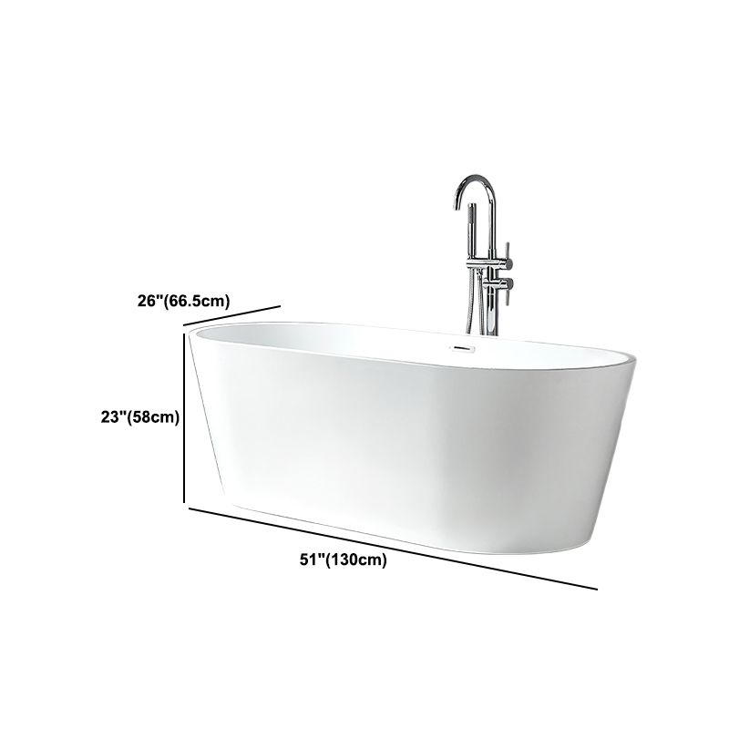 Modern Freestanding Bathtub White Acrylic Bath Tub for Home and Hotel
