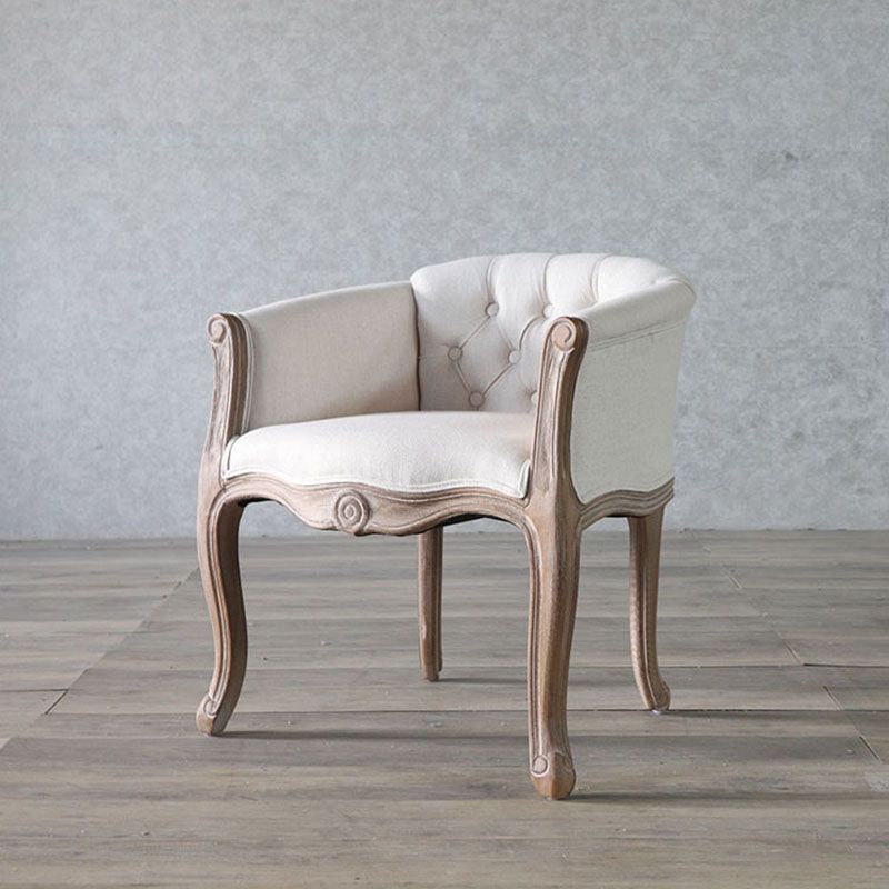 Matte Finish Solid Back Chair Farmhouse Coffee Shop Fabric Arm Chair