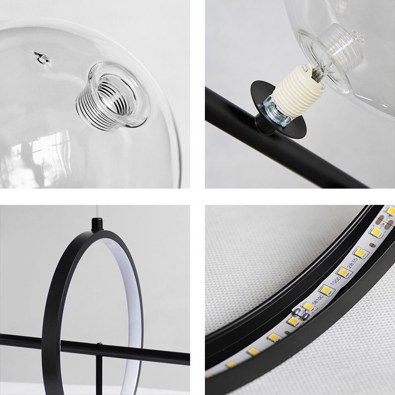 Modern Globe Glass Island Pendant Light Multi Light Metal Simplicity Style Hanging Lamp