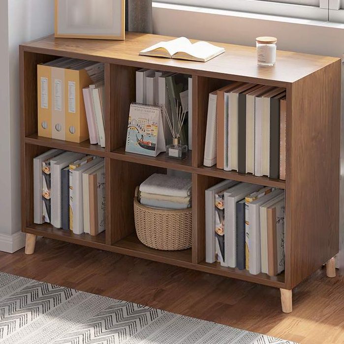 Modern Standard Wooden Bookcase Closed Back Bookshelf for Balcony and Living Room