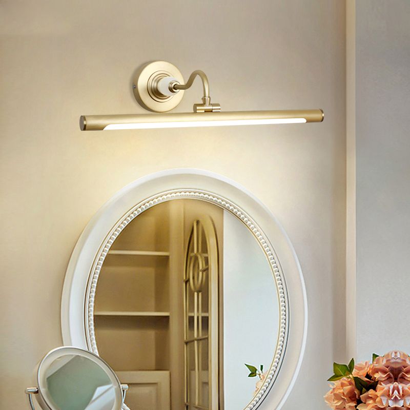 Shade linéaire en métal lumières murales mirro modernes 1 montage de montage mural de tête en laiton