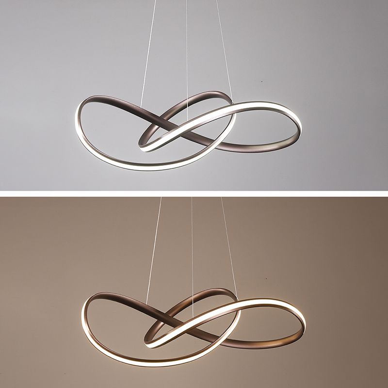 Postmodern Twist Suspended Lighting Fixture Metal Hanging Ceiling Fixture for Restaurant