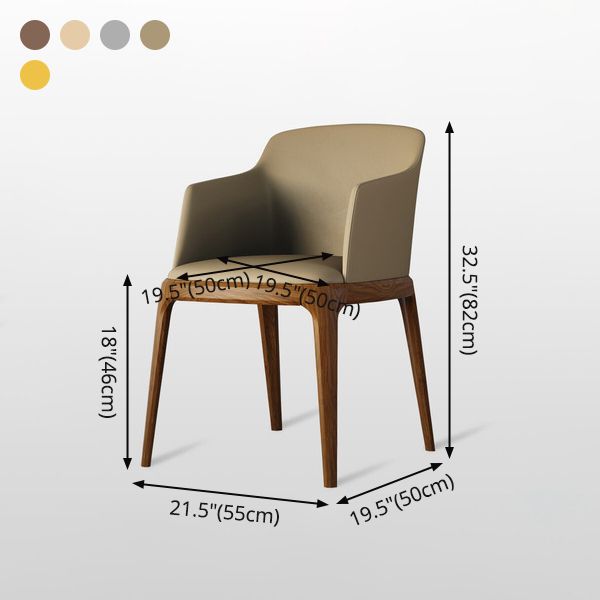Contemporary Style Wooden Dining Chairs Dining Arm Side Chairs for Kitchen (Set of 2)