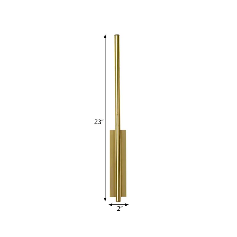 Metal Linear Wall Sconce Lighting Contemporary 1 Head Gold LED Wall Light Fixture for Bedroom