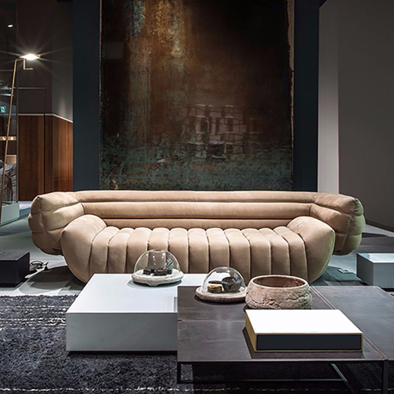Transitional Modern Biscuit Back Sofa 23.62"High Velvet Tuxedo Arm Chesterfield Sofa