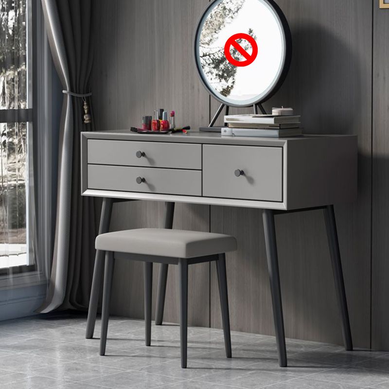 Contemporary Wood Vanity Makeup Table Set 3 Drawer Dressing Table