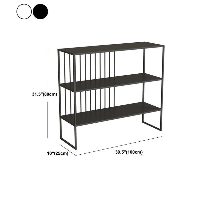 Modern Iron Open Storage Console Sofa Table Rectangle End Table with Shelves for Hall