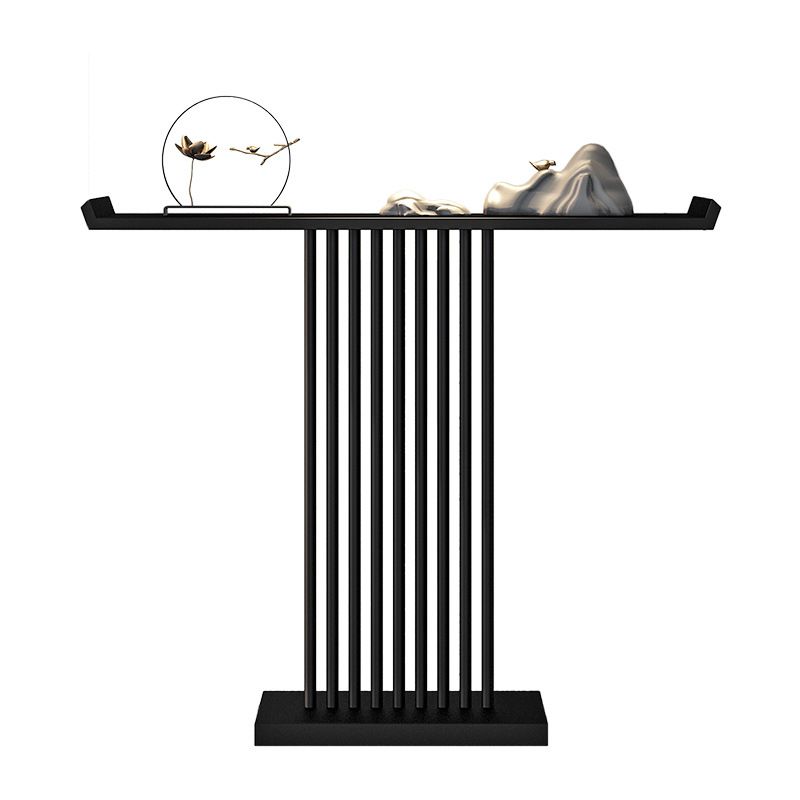31.5-inch Tall Modern Console Table Iron Accent Table with Shelf