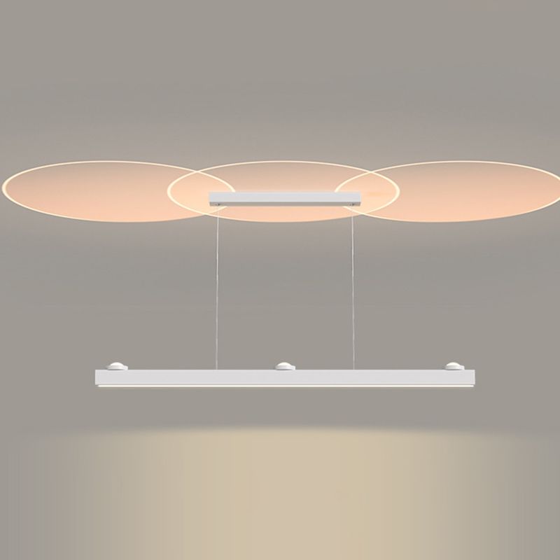 Linear Shape Metal Island Chandelier Modern Style 4 Lights Island Ceiling Light