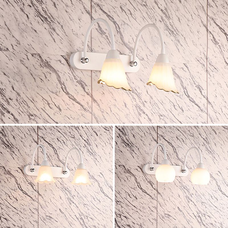 Lampada da parete a collo di cigno flessibile in stile country per bagno