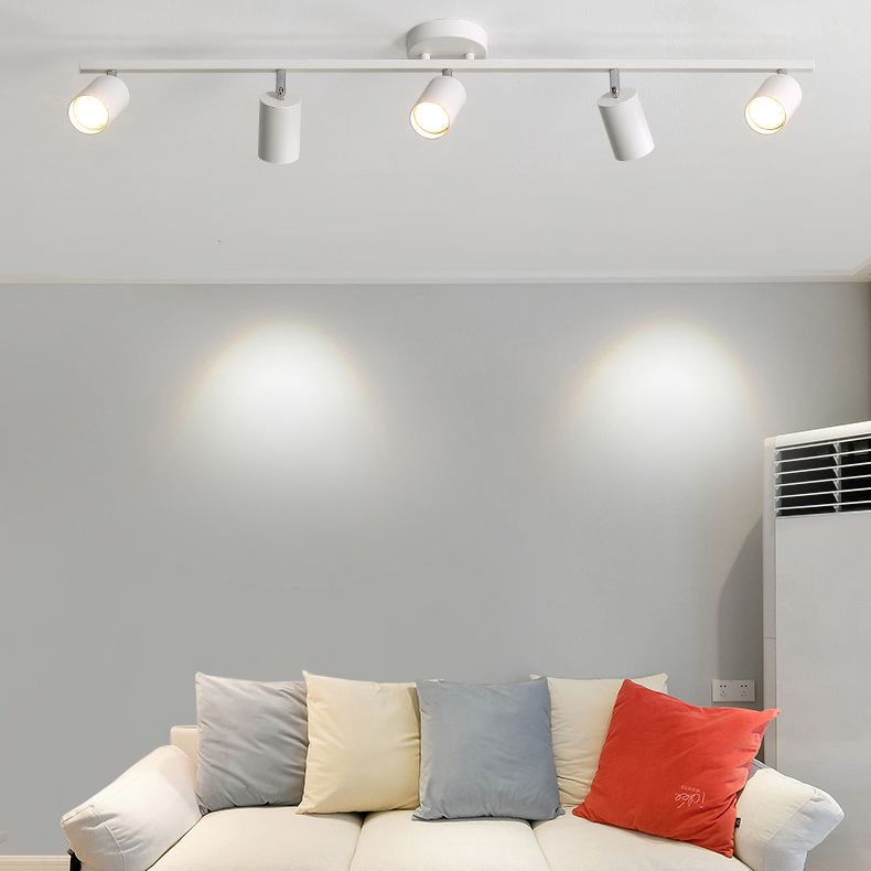 Nordic Cylindrical Metal Track Spotlights Flush Mount LED Light for Kitchen and Bedroom