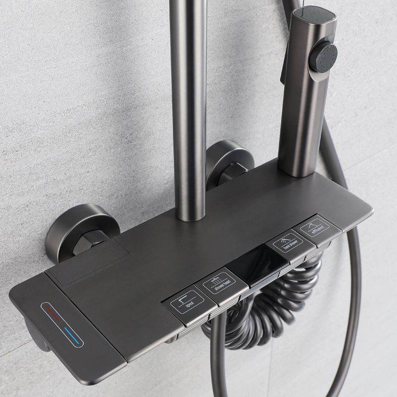 Modern Shower Trim Brass Temperature Control Adjustable Shower Head Shower Set