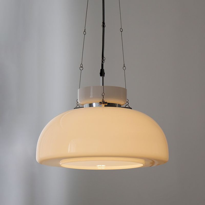 1-licht wit glas gesuspendeerde verlichting armatuur minimalisme hanglampje kit voor eetkamer