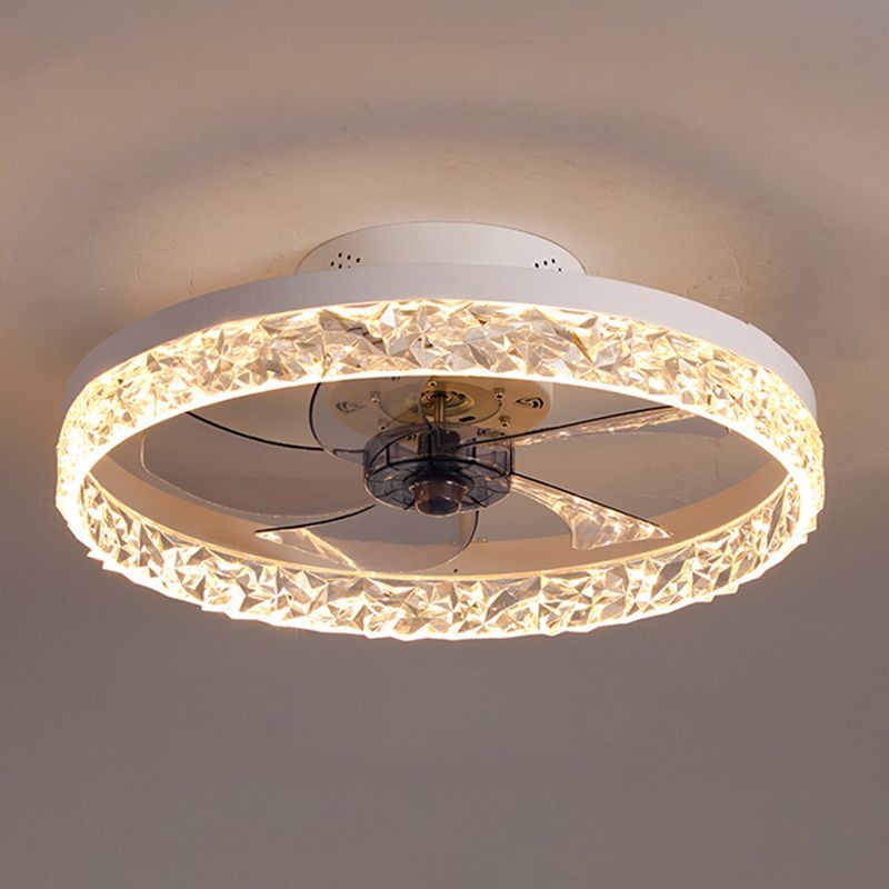 Ventola del soffitto del cerchio moderno Metal 1 Ventilato a soffitto a LED LEDE per camera da letto