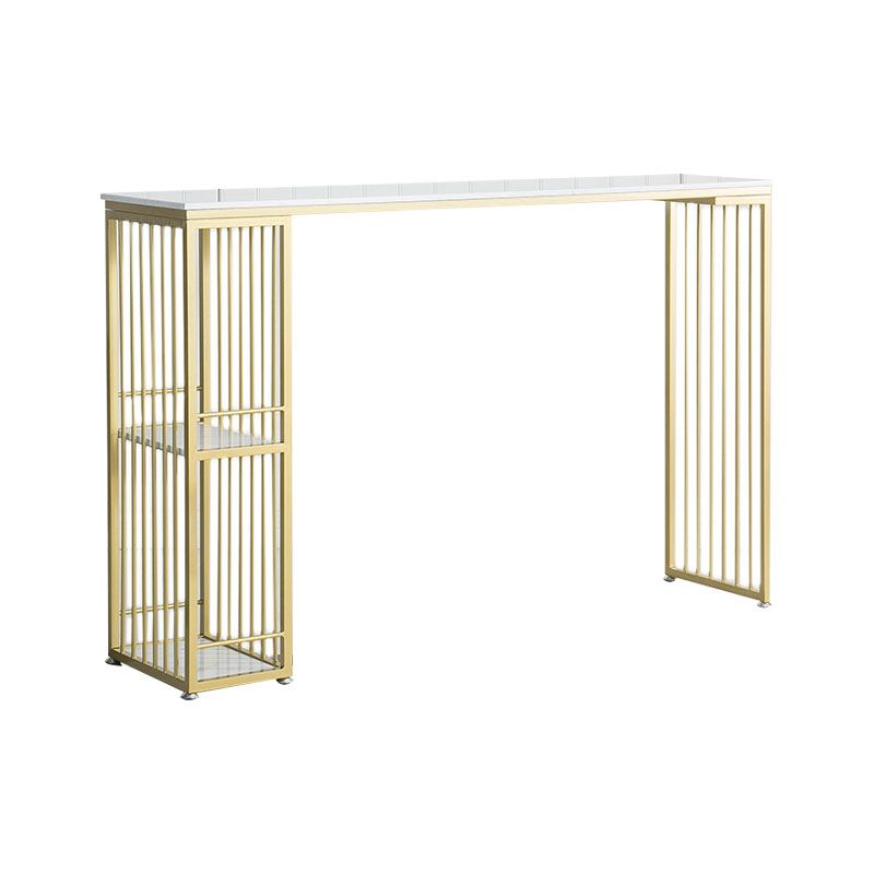 Glam Style Bar Table Set 1/3 Pieces Rectangle Bar Table with Upholstered Stools