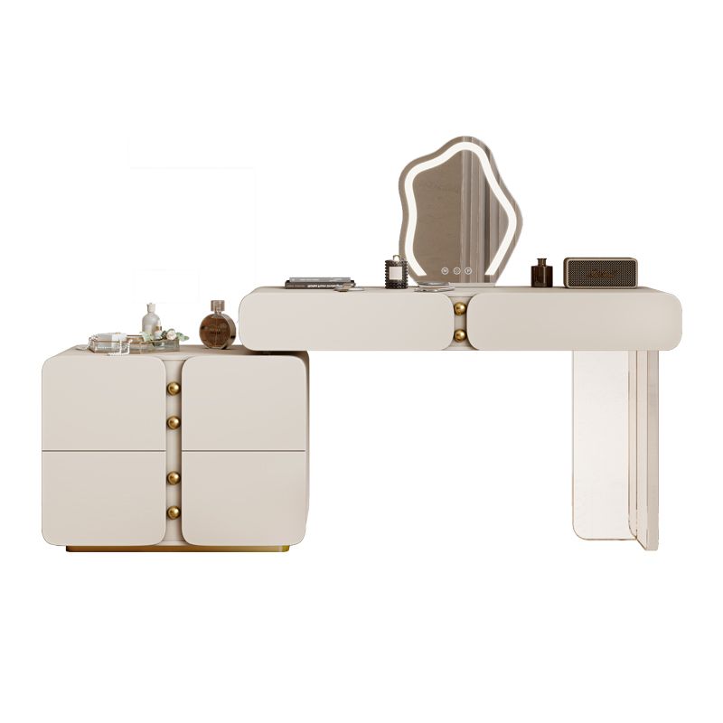 13.77" Wide Make-up Vanity White Makeup Vanity Desk Table with 2/6 Drawers