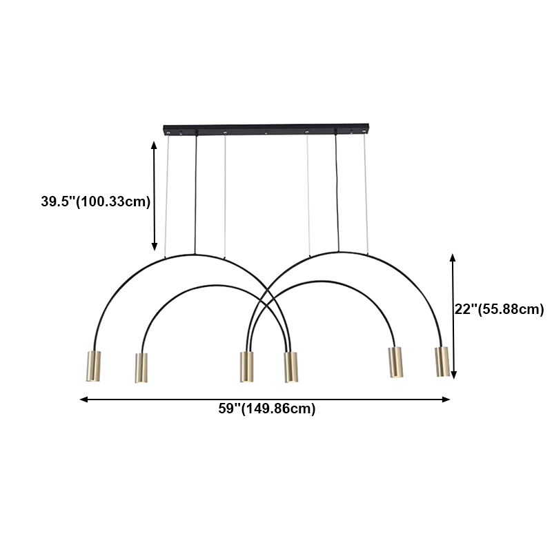 Contemporary Style Cylinder Island Lighting Ideas Metal 6 Light Island Pendant Lights