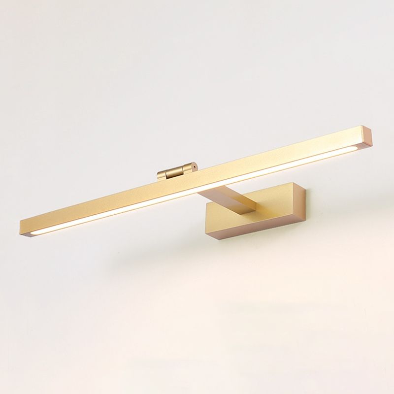 Moderne stijl lineaire schaduw muur sconce metaal 1 licht spiegel muur gemonteerde verlichting in goud